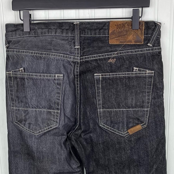 PRPS Rambler Multi-tone Dark Wash Black Denim Button Fly Jeans Men's Size 32 - Picture 4 of 11